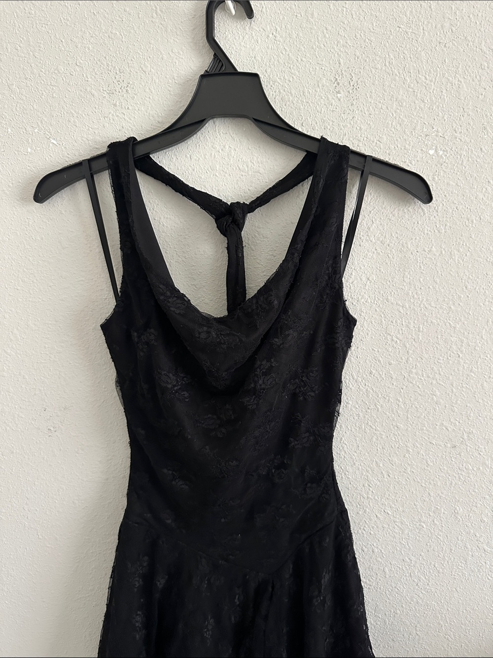 Windsor Black Lace Skater Dress with Cowl Neck - Picture 3 of 7